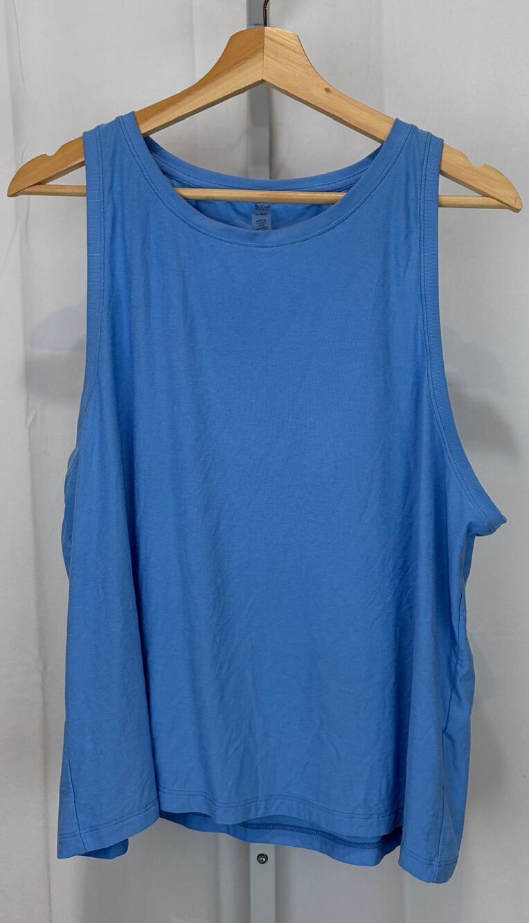 BEYOND YOGA Featherweight Tank Top Sleeveless High Crew Neck Blue Size XL